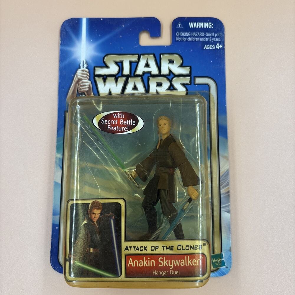 Star Wars Attack of the Clones Anakin Skywalker Hanger Duel Hasbro Sealed 2002